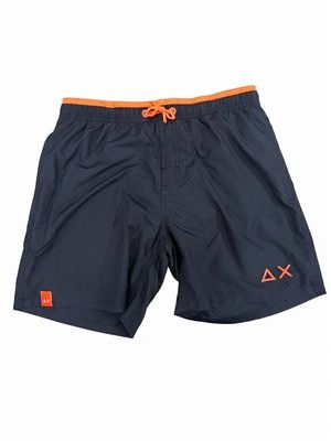 1. SUN 68 solid color swimsuit with side logo Black