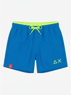 1. SUN 68 solid color swimsuit with side logo Turquoise