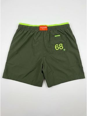 2. SUN 68 solid color swimsuit with side logo Military Green