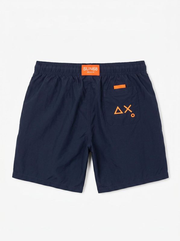 2. SUN 68 solid color swimsuit with side logo Blue Sun68 h35306