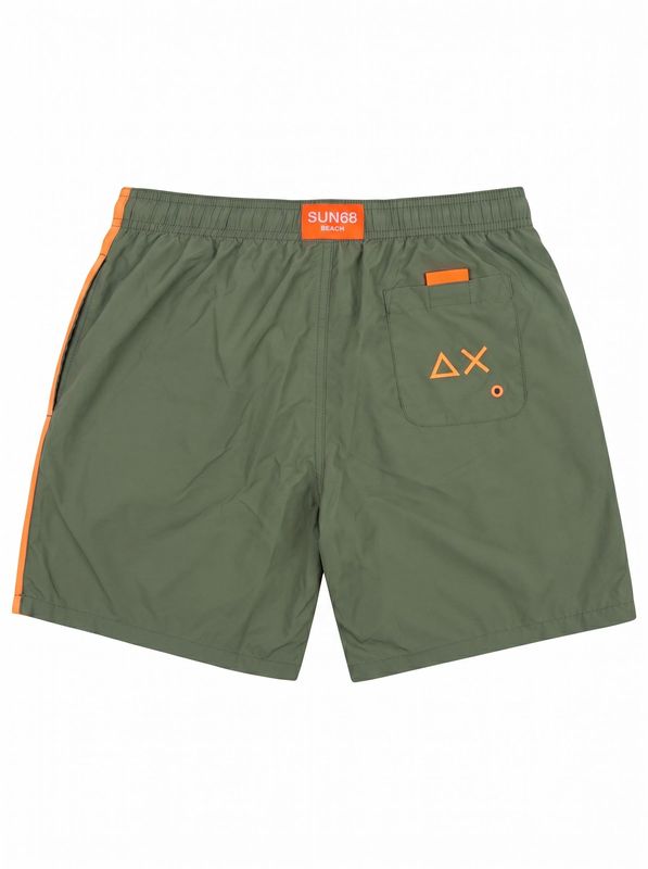 2. SUN 68 solid color swimsuit with side logo Military Green Sun68 h35306