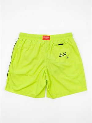 2. SUN 68 solid color swimsuit with side logo Fluorescent Yellow