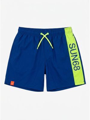 1. SUN 68 solid color swimsuit with side logo Royal
