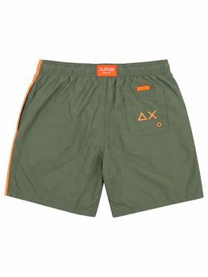 2. SUN 68 solid color swimsuit with side logo Military Green