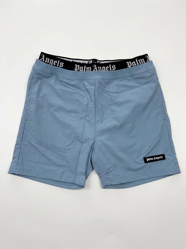 PALM ANGELS solid color swimwear with side logo Celeste Palm Angels