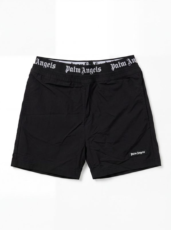 PALM ANGELS solid color swimwear with side logo Black Palm Angels