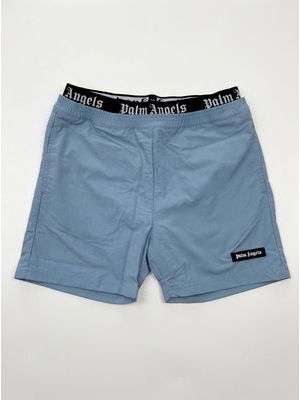 1. PALM ANGELS solid color swimwear with side logo Celeste