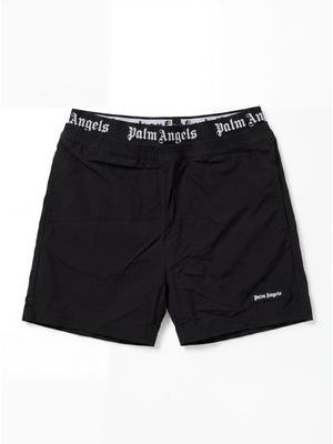 1. PALM ANGELS solid color swimwear with side logo Black