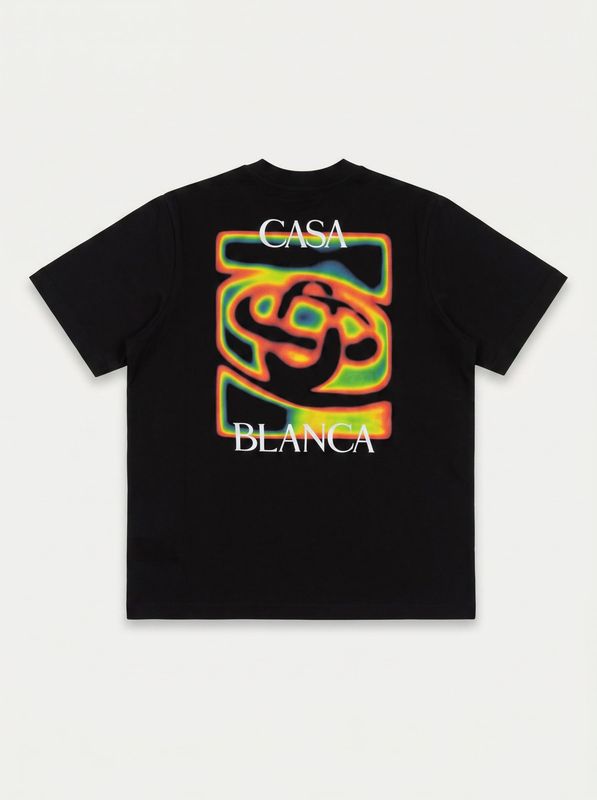 2. Plain T-shirt with print Black Casablanca msp26jts00106