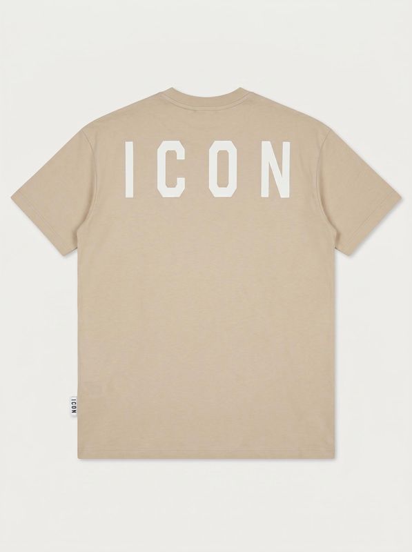 2. Solid color T-shirt with logo Beige Icon iut008