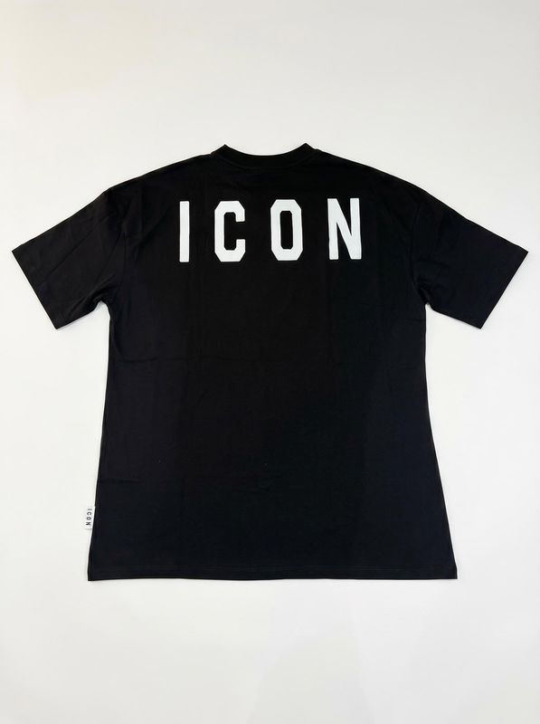2. Solid color T-shirt with logo Black-White Icon iut008