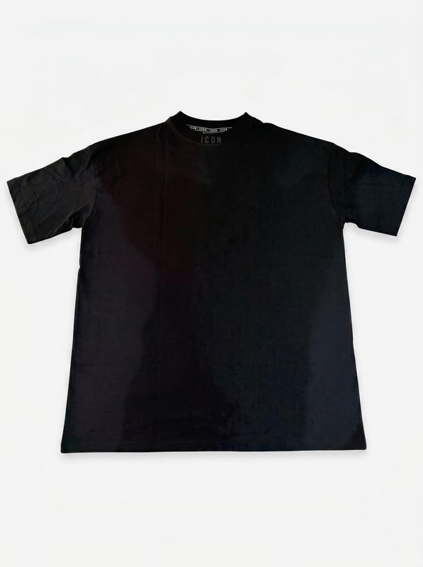 Solid color T-shirt with logo Black Icon