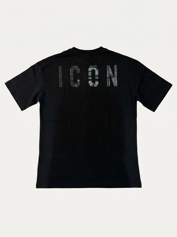 2. Solid color T-shirt with logo Black Icon iut008