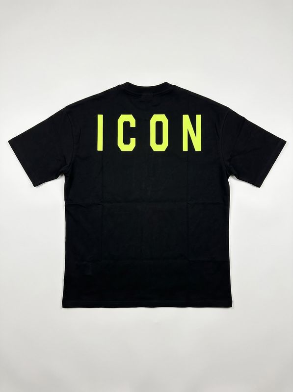 2. Solid color T-shirt with logo Black-Lime Icon iut008