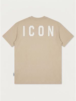 2. Solid color T-shirt with logo Beige