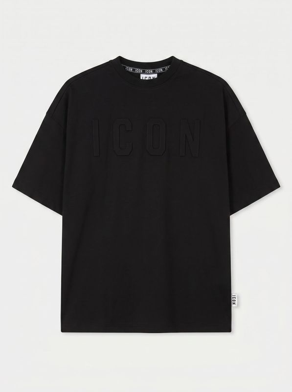 Solid color T-shirt Black Icon