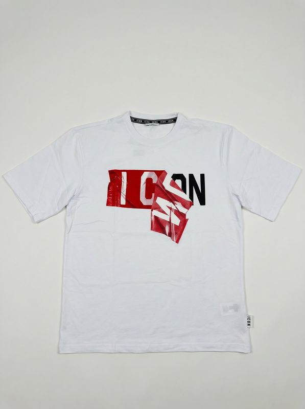 Plain T-shirt with logo White Icon