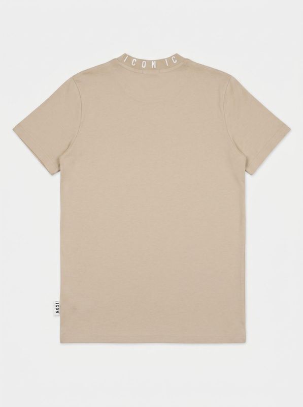 2. Solid color T-shirt with logo Beige Icon iut042