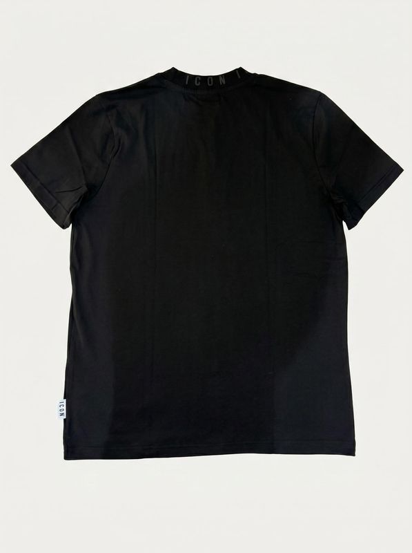 2. Solid color T-shirt with logo Black Icon iut042