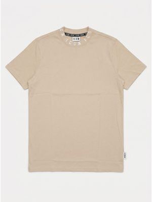 1. Solid color T-shirt with logo Beige