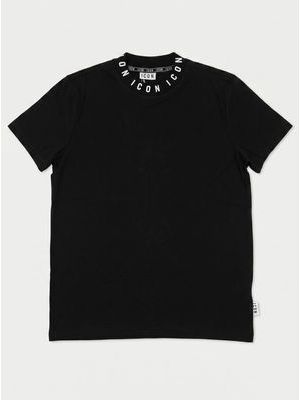 1. T-shirt tinta unita con logo Nero-Bianco