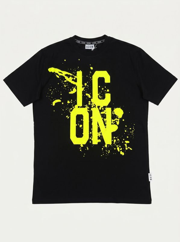 Logo T-shirt Black-Lime Icon
