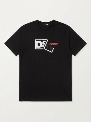 1. Solid color T-shirt with central logo Black