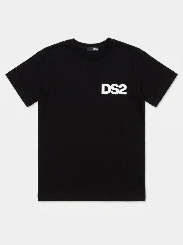 T-shirt unica tinta con logo laterale Nero DS2