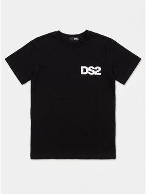 1. One-color T-shirt with side logo Black