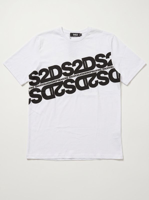T-shirt logata Bianco DS2