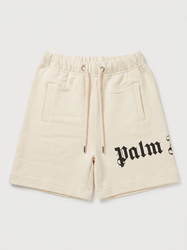 Logo Bermuda shorts Cream Palm Angels